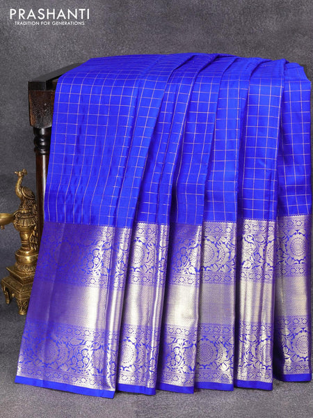 Buy VARKALA SILK SAREES Multicolor Checks Katan Silk Traditional Women Kanjivaram  Saree | Shoppers Stop