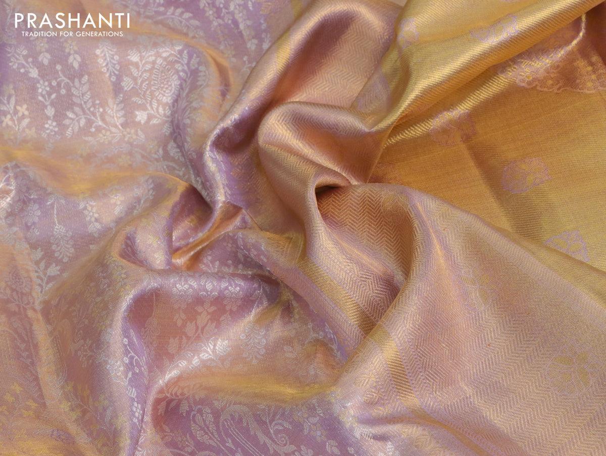 Buy Tissue Silk Molten Gold Saree With Handwoven Work Online | Raw Mango