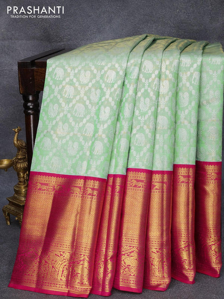 Banarasi Chiffon Saree | Turmeric Yellow with Bright Pink Border | Sil –  ShopNayaStore