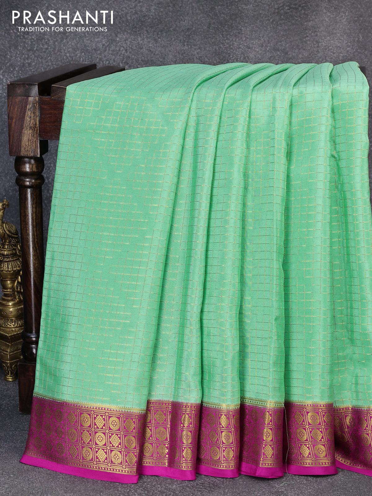 Bottle Green Mysore Crepe Saree