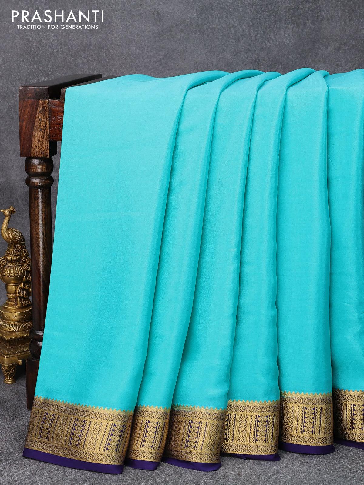 Pure Silk With zari Weaving Two Tone Sky Color Saree