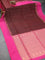 Pure soft silk saree deep maroon and pink with allover zari woven butta weaves and zari woven simple border