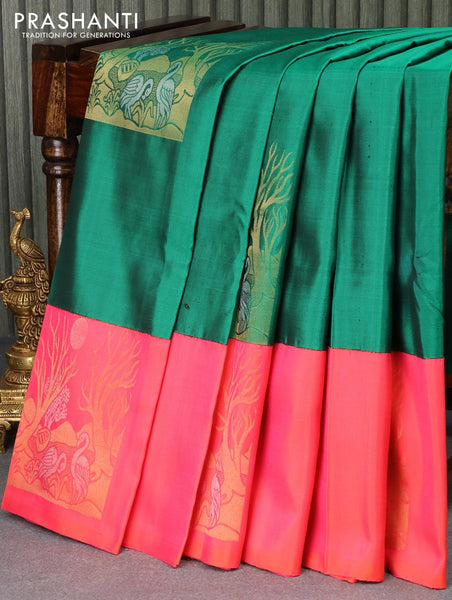 Foil Printed Pink Mysore Silk Saree With Blouse Piece – HaldarMart