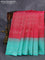 Pure soft silk saree magenta pink and teal green with allover silver zari woven brocade weaves and silver zari woven border