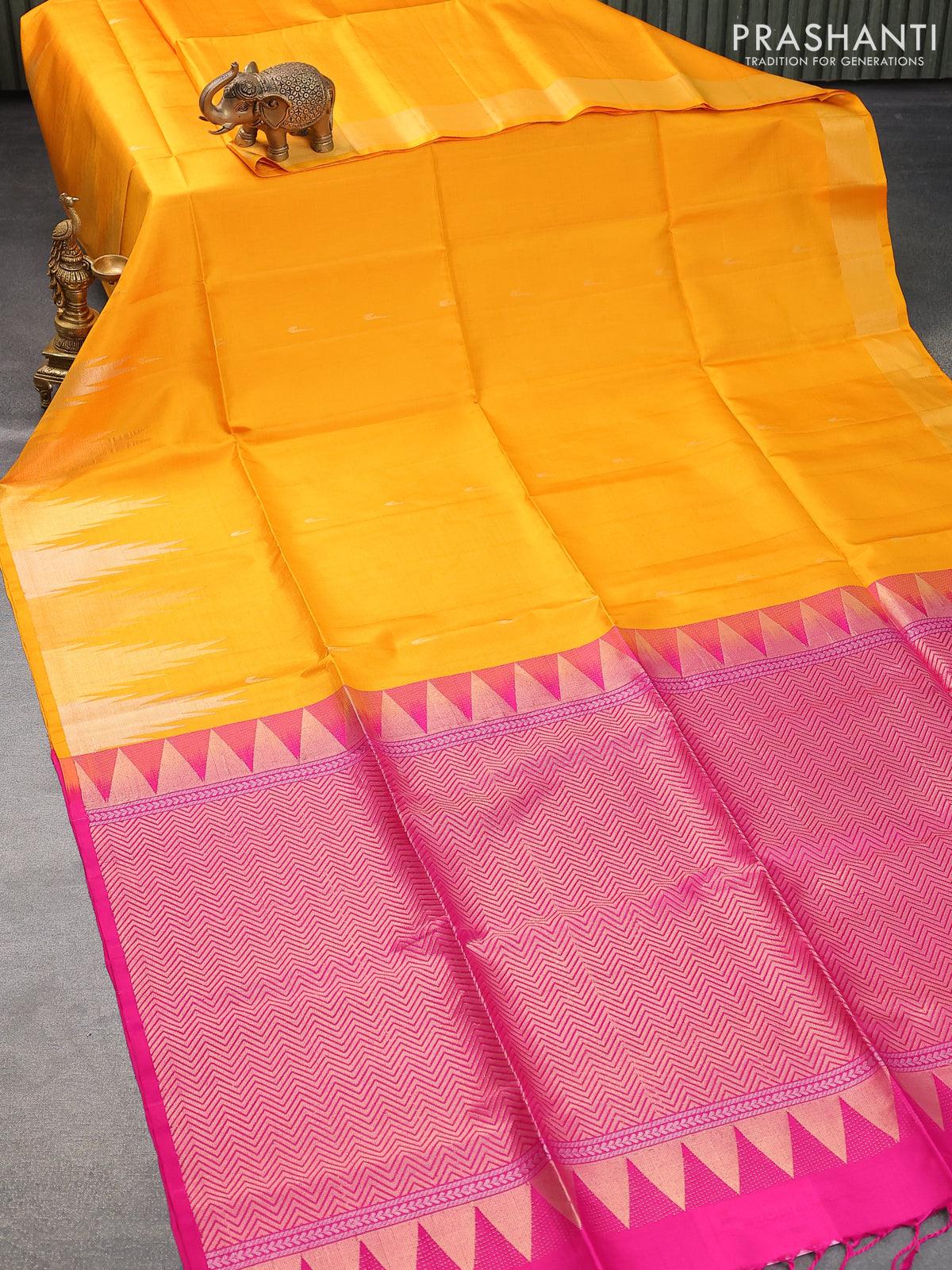 SarahFaashionz - 🌺 HAMDLOOM PURE KANCHEEPURAM SOFT SILK SAREES 🌺 TEMPLE  BORDER🌺- RICH PALLU 🌺 CONTRAST BLOUSE SILK MARK CERTIFIED 😍😄🧚‍♀🧚‍♀ |  Facebook