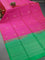 Pure soft silk saree pink and dual shade of green with zari woven buttas in borderless style