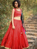 Ravishing Red Raw Silk Skirt