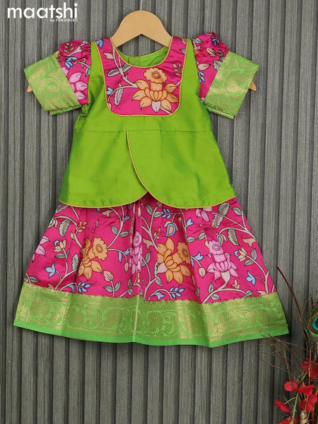 Kalamkari kanchi pattu lehanga blouse | Girls frock design, Kids blouse  designs, Kids designer dress… | Kids blouse designs, Baby dress patterns,  Kids fashion dress