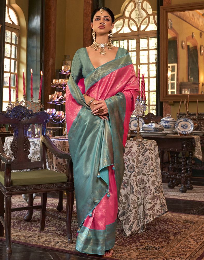 Linen Saree - Shop Magenta Pure Linen Silk Saree Online | Me99