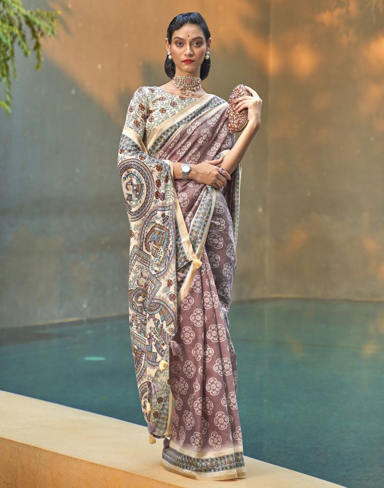 Chanderi Sarees - Floral Print - Sarees: Buy Latest Indian Sarees  Collection Online | Utsav Fashion