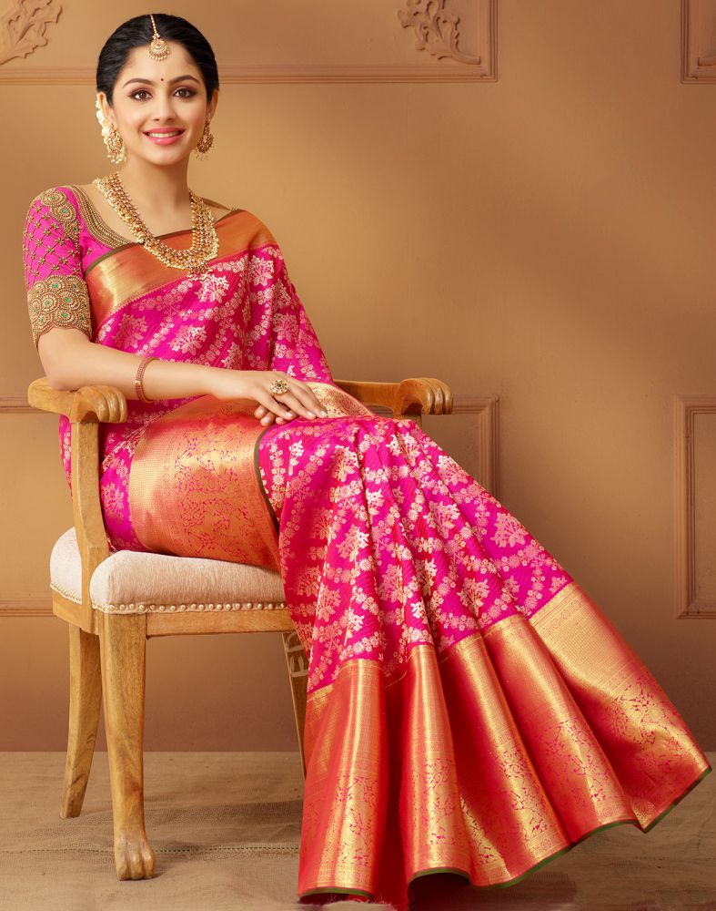 Rangpur Silk Saree in Magenta #Silk, #ad, #Rangpur, #Magenta, #Saree #AFF |  Fancy sarees, Silk sarees online shopping, Indian outfits modern