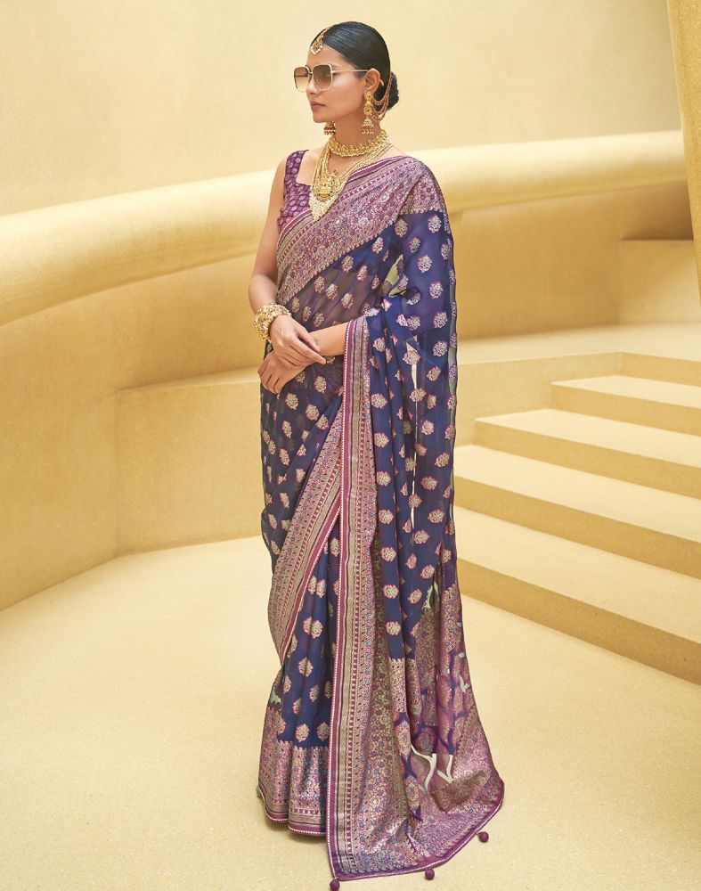 Buy Blue Art Silk Patola Saree Festive Wear Online at Best Price | Cbazaar