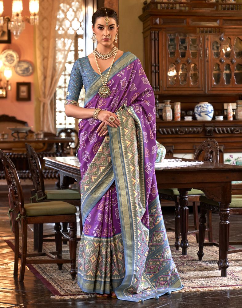 Ikkat Patola Saree - Single Ikat Patola Saree Manufacturer from Rajkot