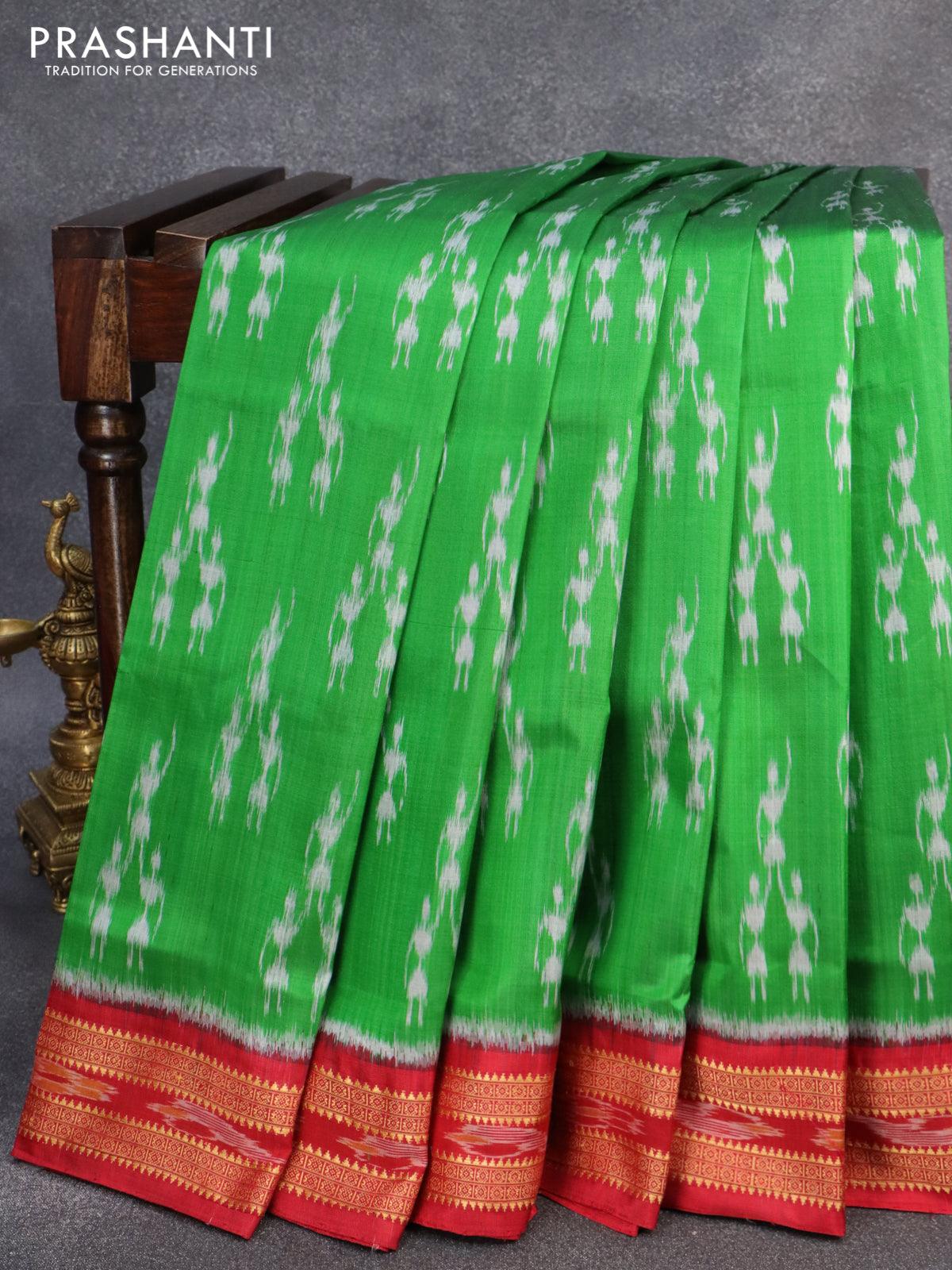 Saptapar Sambalpuri Double Ikat Silk Sari – Punarnawa Soul of Artistry