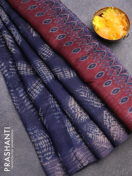 Semi linen saree orange with kantha stitch work and silver zari border –  Cherrypick