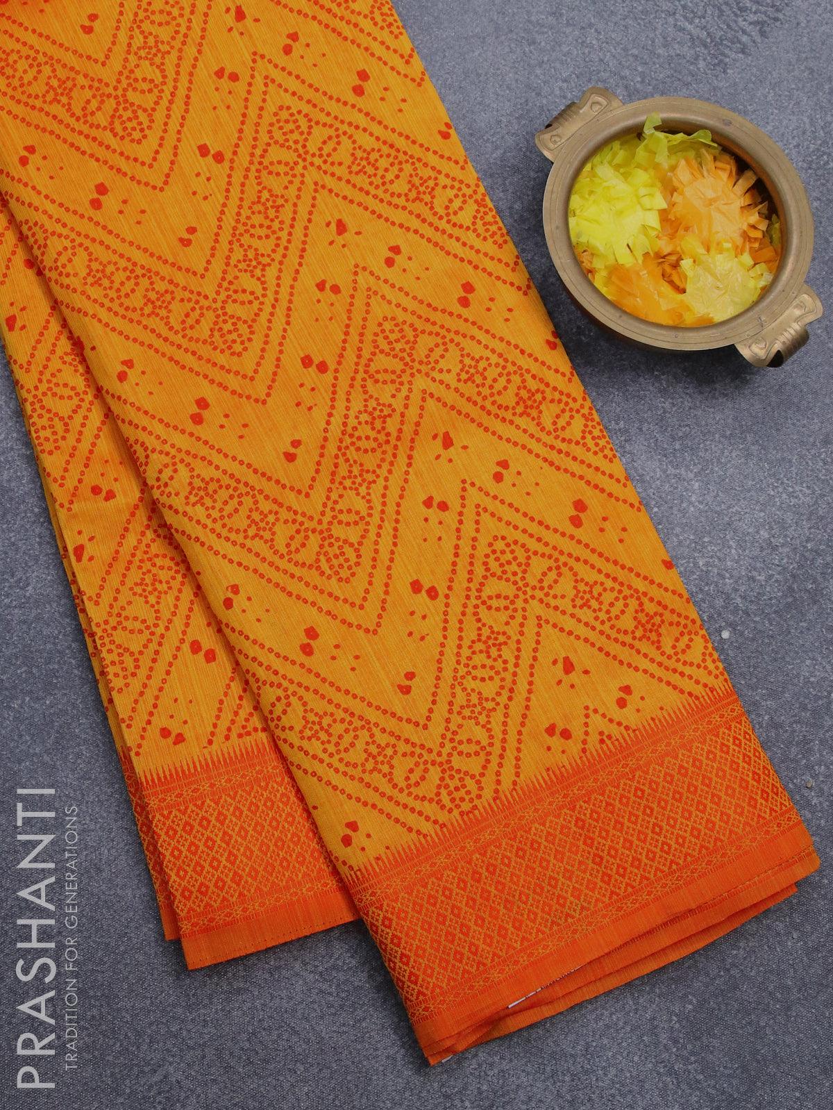 Buy Yellow & red Sarees for Women by Aldwych Online | Ajio.com