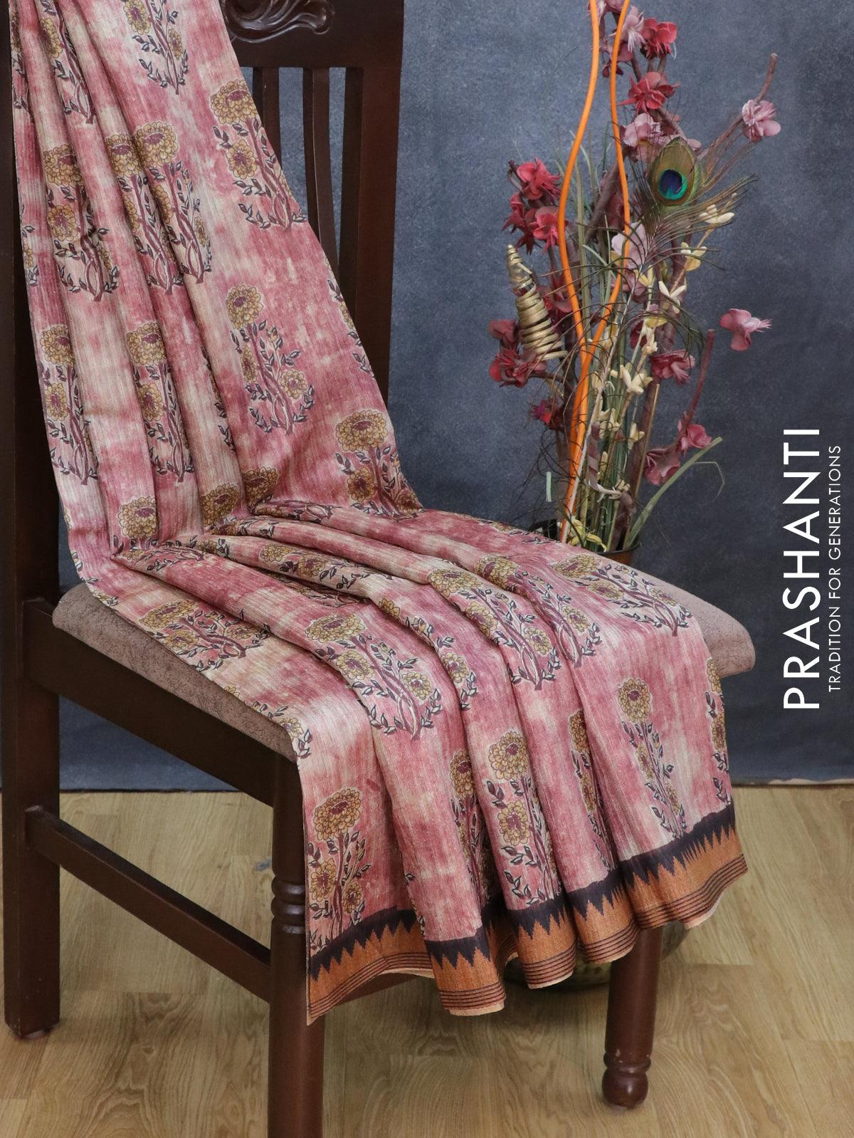 Buy BANARASI PATOLA Beige And Antique Zari Weaved Cotton Silk Saree With  Traditional Zari Mughal Buta And Border Pattern With Blouse Piece |  Shoppers Stop