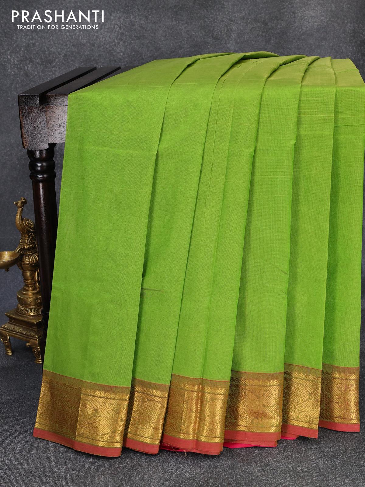 Buy online Light Green Plain Saree With Border With Blouse from ethnic wear  for Women by Manish for ₹469 at 79% off | 2024 Limeroad.com