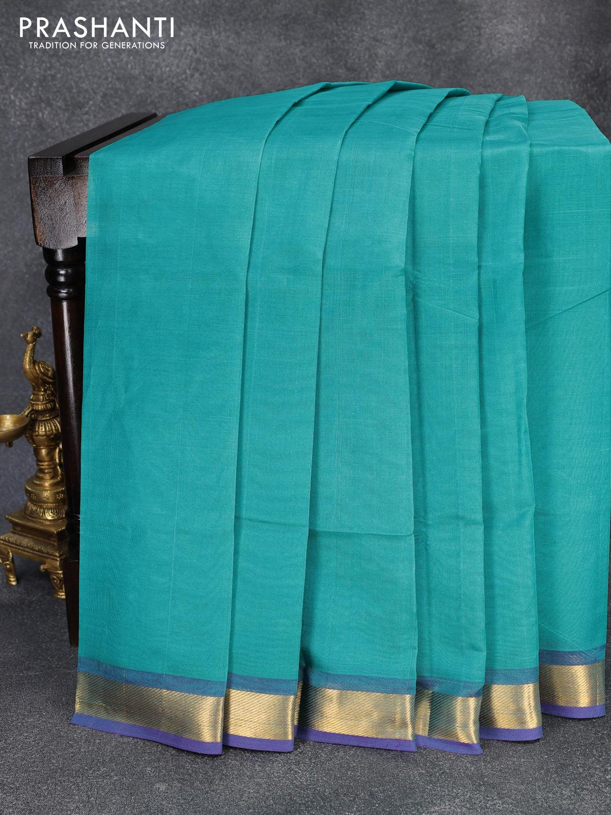 Buy cotton sarees with thread borders online at best price | Annamayil  Sarees