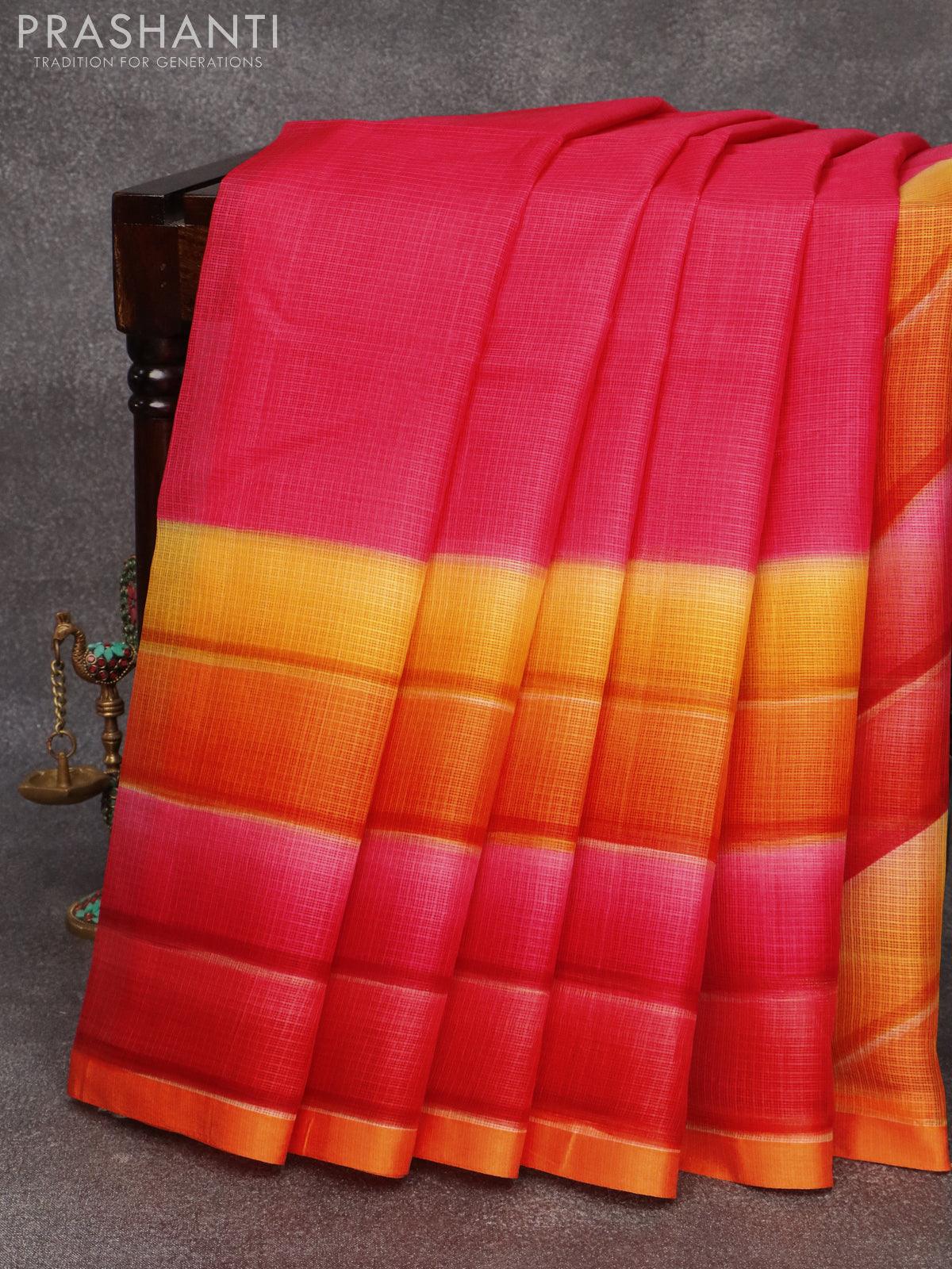 Ganga jamuna border pure silk Saree Zari weaving pink pallu n blouse  Price:6300 Order what's app 7995736811 | Saree collection, Stylish sarees,  Pure silk sarees