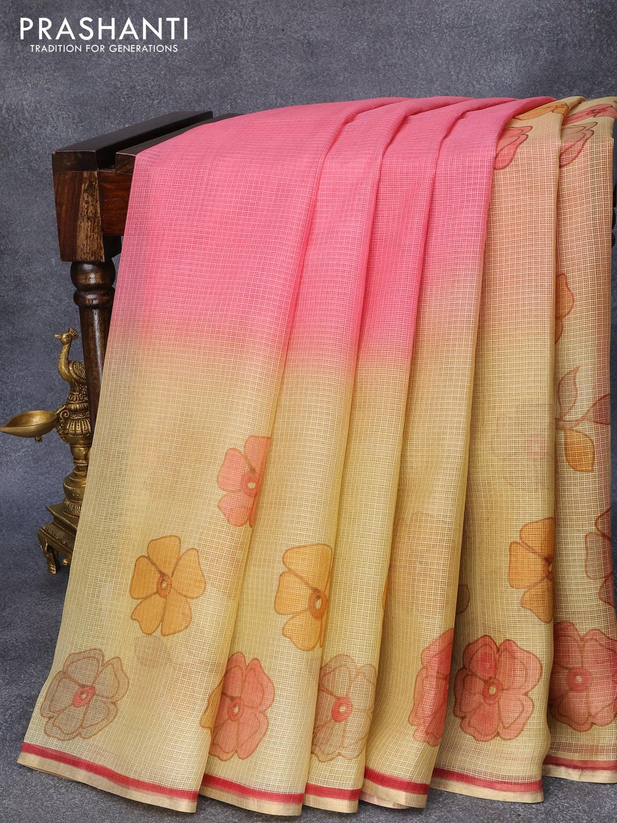 Sandal with pink hot sale border saree