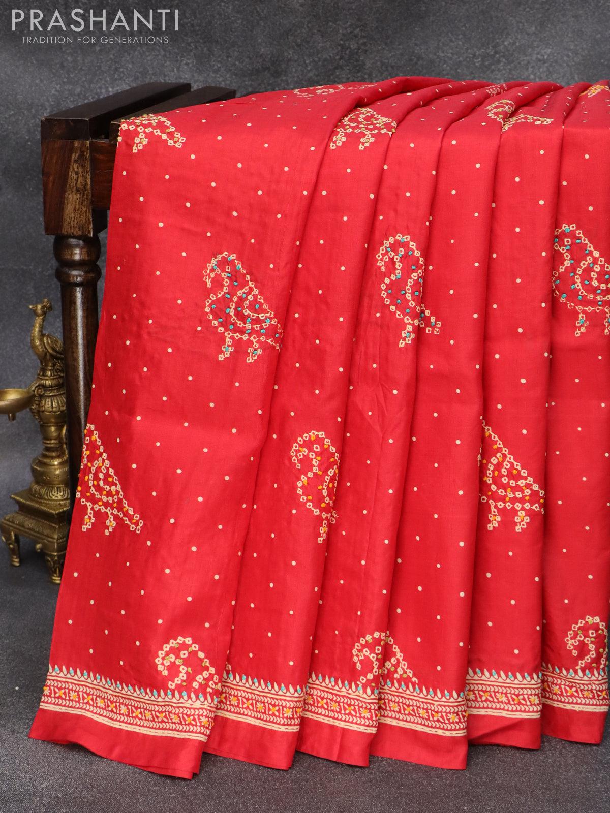 Pure Gaji Silk Bandhani Heavy Gotapatti Work Saree with blouse, at Rs  24999.00 | Fancy Sarees | ID: 2851863322948