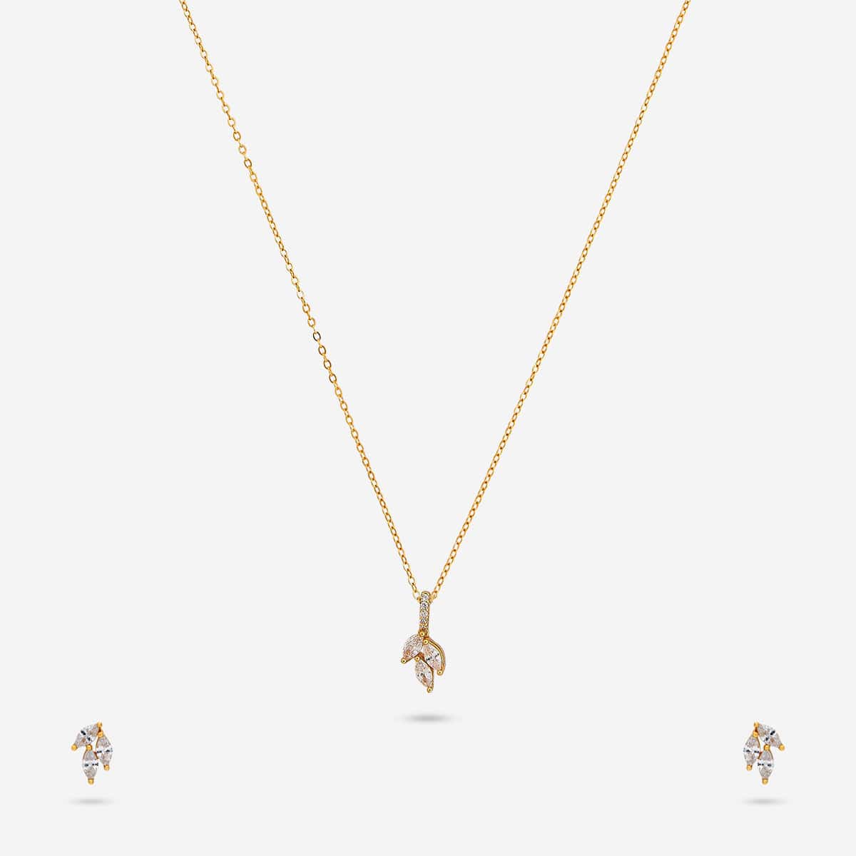 92.5 Silver Pendant With Chain and Earring Set 194168