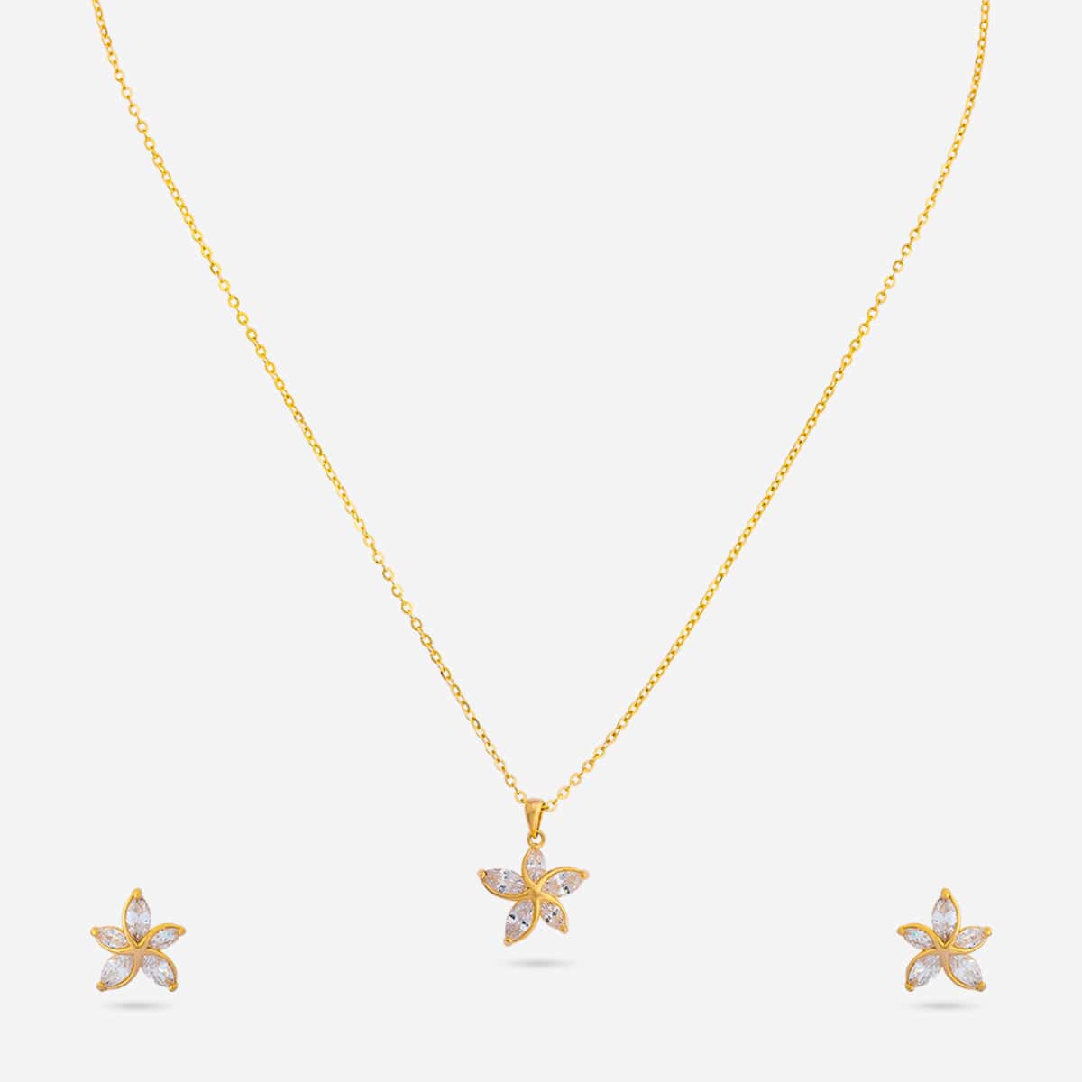 92.5 Silver Pendant with Chain and Earring Set 194620