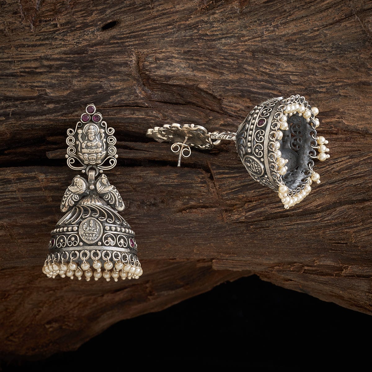 German Oxidized Silver Earrings Tribal Oval Shape Navy Blue Enamel Wor –  Digital Dress Room