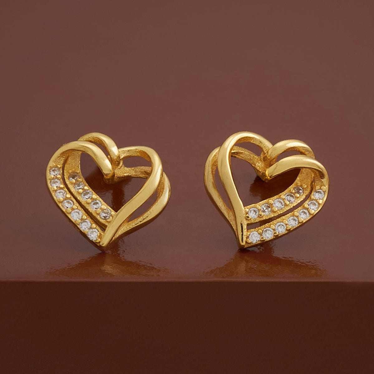 22 Karat Fancy Gold Tops with CZ - ErSi25649 - Large floral design stud  earrings, fashioned in 22 karat yellow gold, with dazzling cubic zirconia s