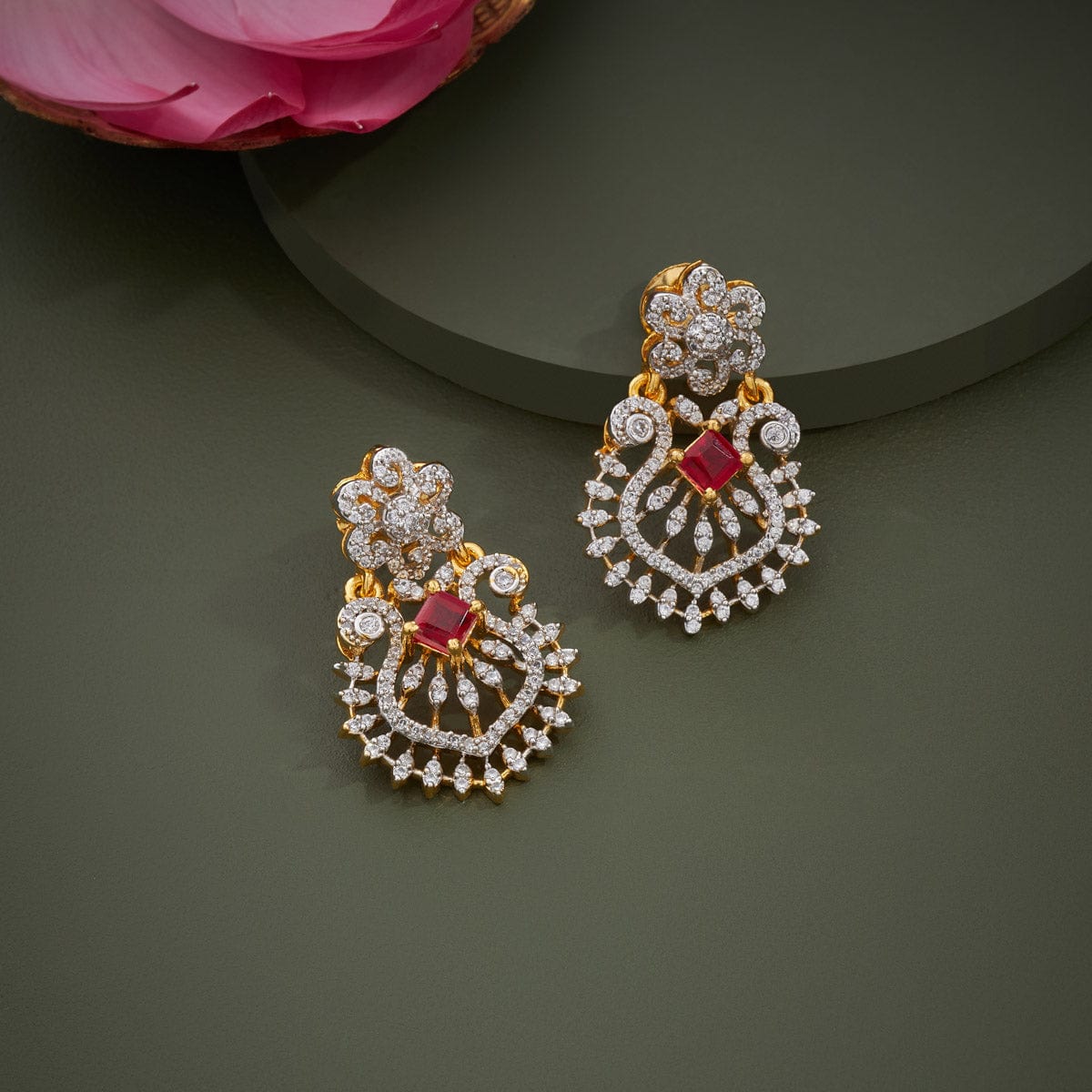 Beautiful Silver American Diamond Earrings- Latest Earring Designs -  Abdesigns – Abdesignsjewellery