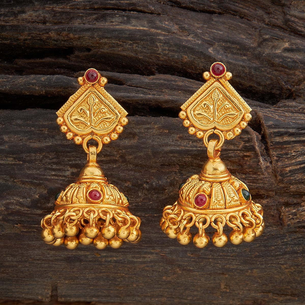 Matte Gold Kemp Earrings/indian Earrings/ Indian Jewelry/ruby Earrings/south  Indian Earrings/ Pearl Earrings/temple Earring /temple Jewelry - Etsy