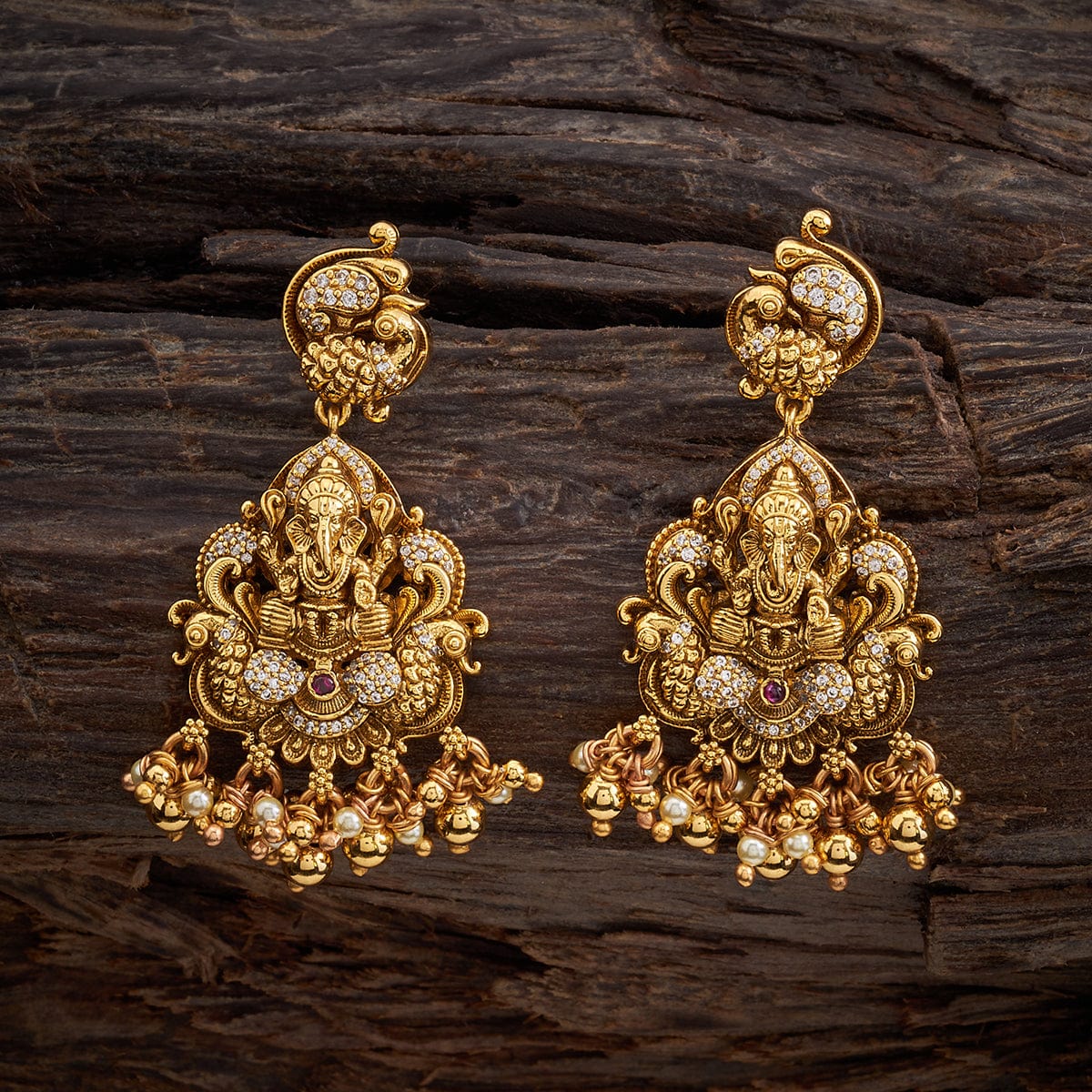 GOLDEN LAKSHMI TEMPLE EARRINGS