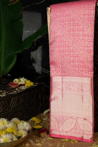 Kancheepuram Silk Rose Pink Saree