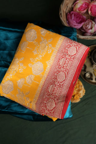 Banarasi Georgette Mustard Saree