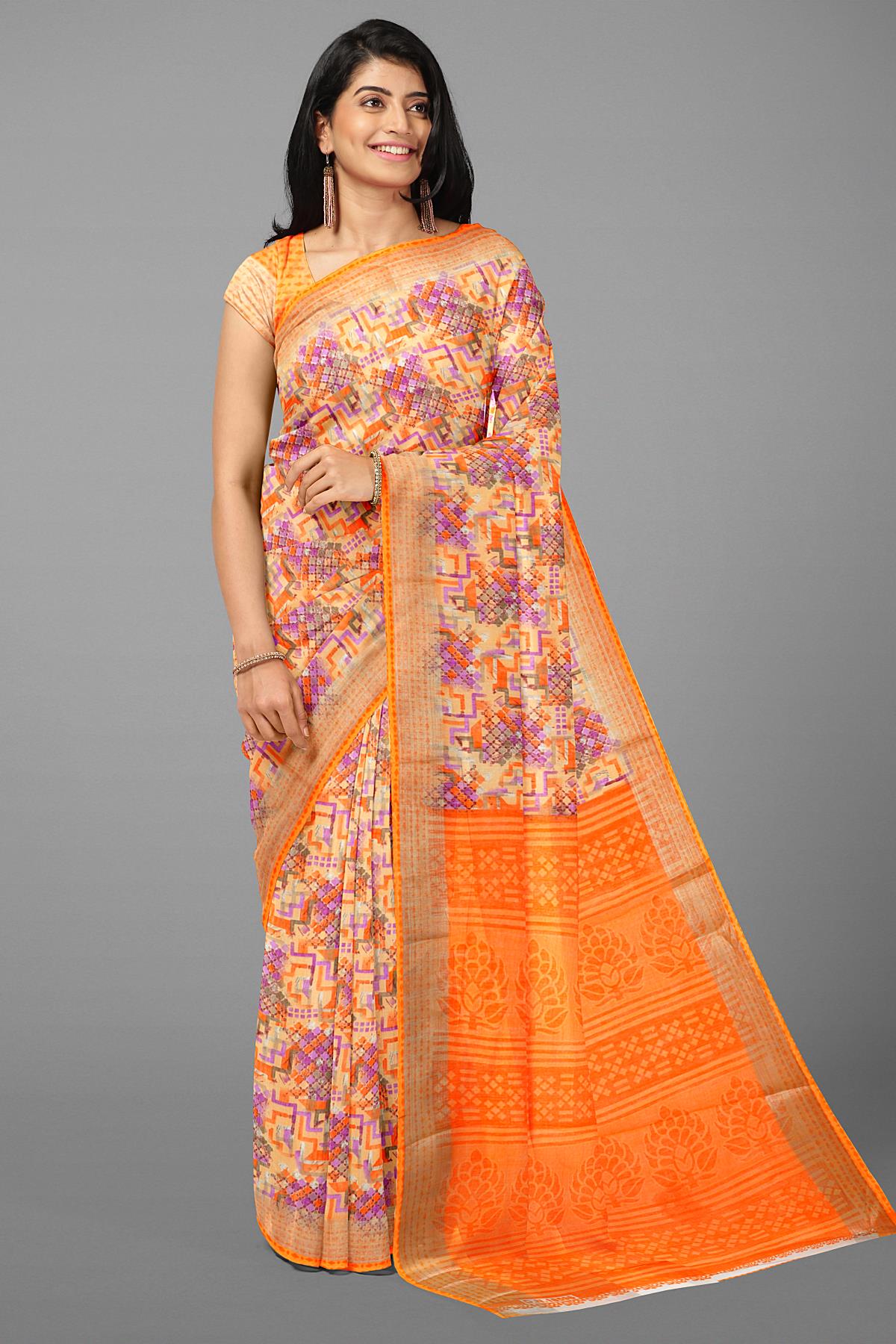 Printed Pure Linen Digital Print Sarees, With blouse piece at Rs 899 in  Surat