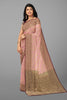 LIGHT PINK and WINE FLORAL JAAL KORA Saree with FANCY