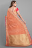 PEACH and GOLD BUTTIS KORA Saree with FANCY