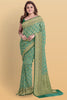 TEAL and GOLD JAAL KORA Saree with FANCY