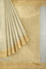 CREAM and GOLD LINES KORA Saree with FANCY