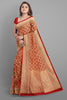 RED and GOLD JAAL KORA Saree with FANCY