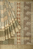 CREAM and BROWN DIGITAL PRINT SILK Saree with FANCY