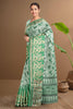 LIGHT SEA GREEN and SEA GREEN FLORALS SILK Saree with FANCY