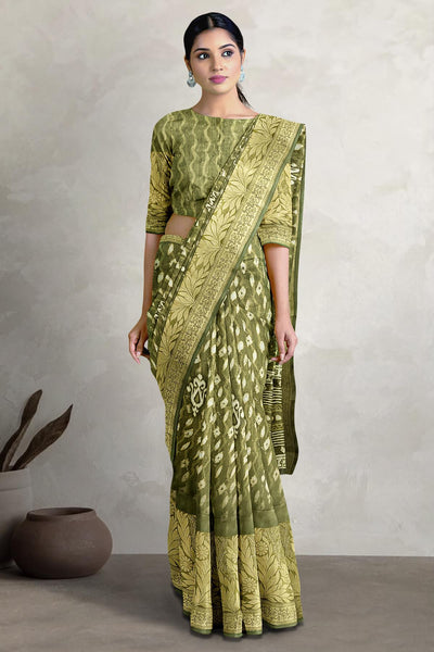 Sea Green Silk Printed Designer Mehendi Rasam Party Wear Saree -- Miraamall  - USA UK Canada