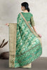 SEA GREEN and CREAM ABSTRACT SILK Saree with FANCY