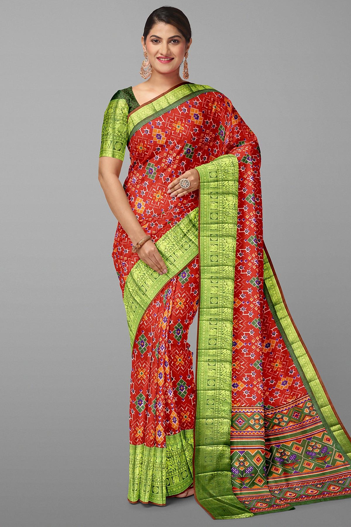 Parthibha - Ikkat Cotton Saree - Samprada Fashions