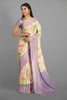 MULTI and LAVENDER FLORALS SOFT SILK Saree with BANARASI FANCY