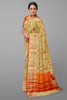 GOLD and RED FLORAL JAAL TISSUE SILK Saree with BANARASI
