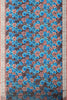 BLUE and LIGHT BROWN FLORALS LINEN Saree with FANCY
