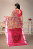 DUSTY PINK and DARK PINK FLORALS LINEN Saree with FANCY